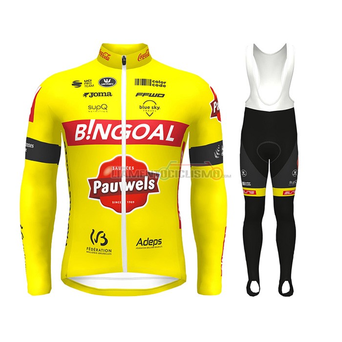 Abbigliamento Ciclismo Bingoal WB Manica Lunga 2022 Giallo